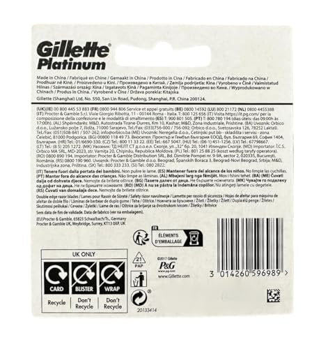 Gillette Double Edge Platinum Safety Razor Blades for Men – 50 Count Stainless Steel Refill Blades Avelisse
