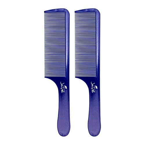 JOHNNY B. Get Faded Anti-Static Heat Resistant Professional Hair Combs (2-Pack) - Blue Avelisse