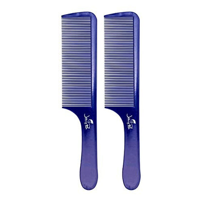 JOHNNY B. Get Faded Anti-Static Heat Resistant Professional Hair Combs (2-Pack) - Blue Avelisse