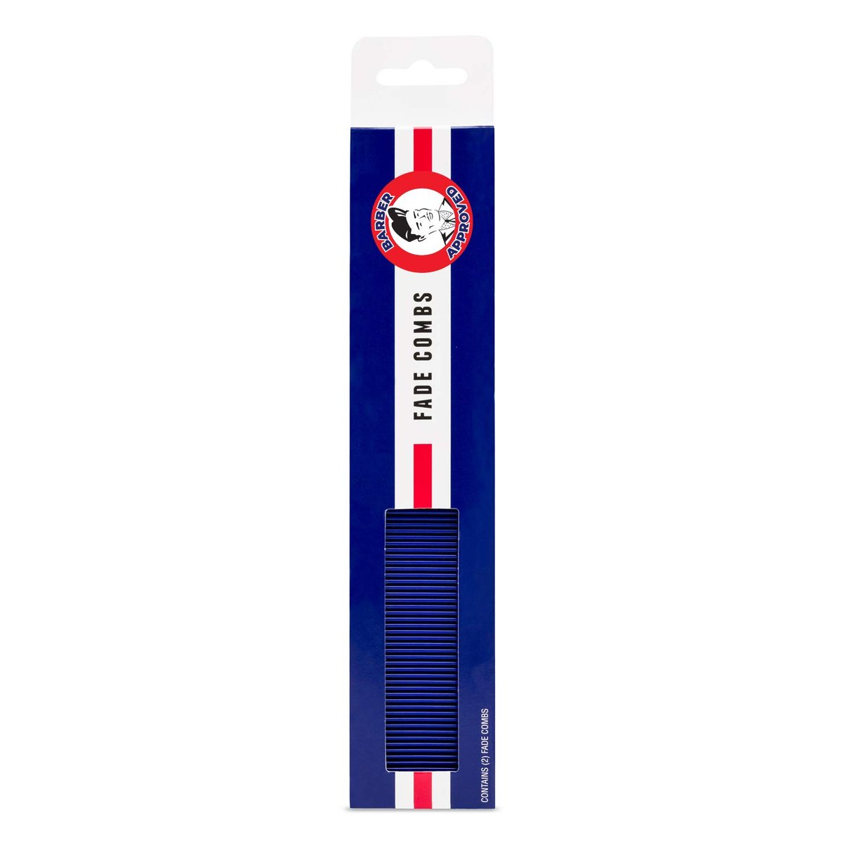 JOHNNY B. Get Faded Anti-Static Heat Resistant Professional Hair Combs (2-Pack) - Blue Avelisse