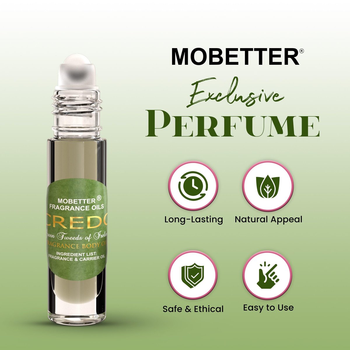 MOBETTER FRAGRANCE OILS Credo Green Tweeds of Ireland Fragrance Body Oil - 0.33 Fl Oz Avelisse