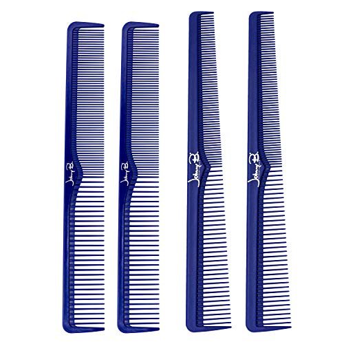 JOHNNY B. Professional 4 Pack Carbon Cutting & Styling Combs - Blue Avelisse