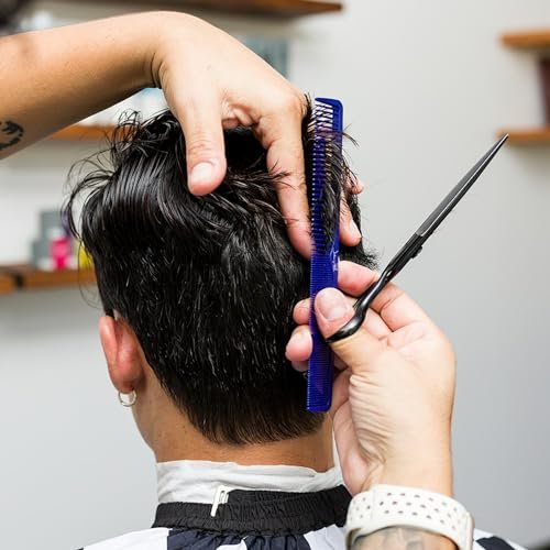 JOHNNY B. Professional 4 Pack Carbon Cutting & Styling Combs - Blue Avelisse