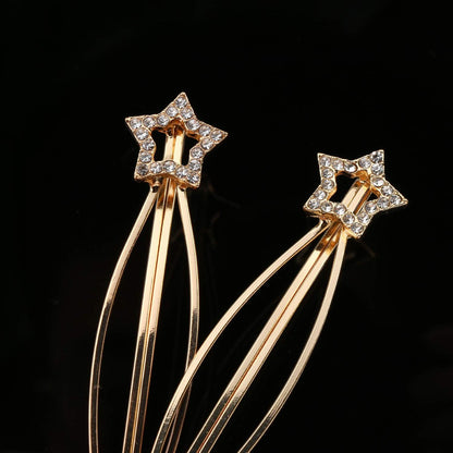 Folansy 20-Piece Elegant Hair Barrettes - Gold Metal Hair Clips with Pearls & Rhinestones for Weddings and Special Occasions