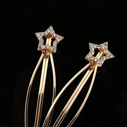 Folansy 20-Piece Elegant Hair Barrettes - Gold Metal Hair Clips with Pearls & Rhinestones for Weddings and Special Occasions