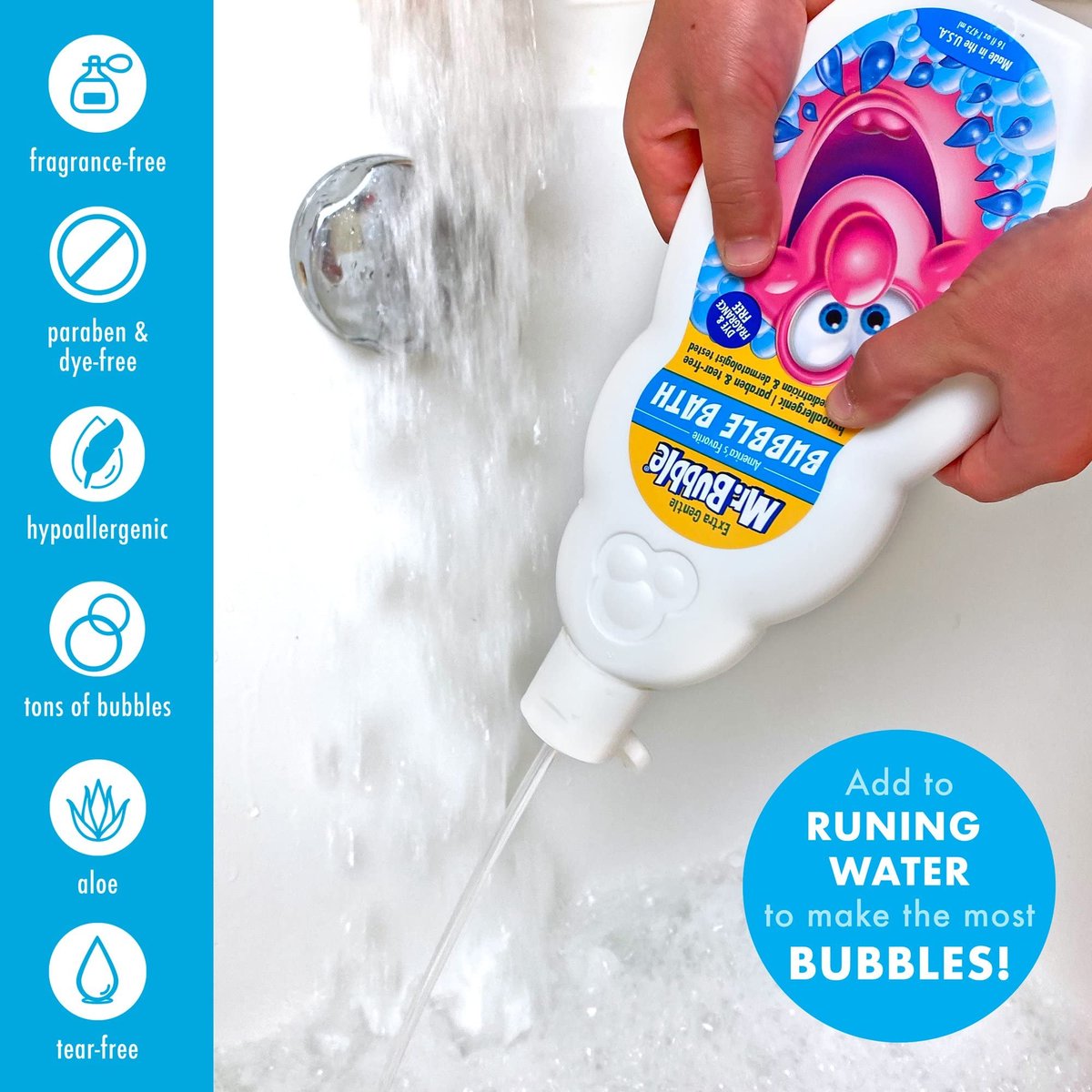 Mr. Bubble Bubble Bath Extra Gentle - 16 Fl Oz (Pack of 4) - Hypoallergenic & Tear-Free Avelisse