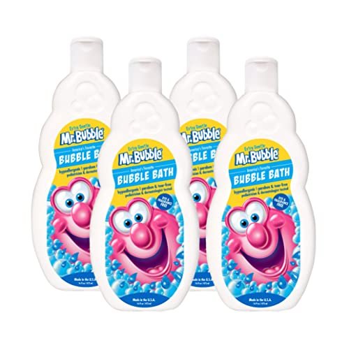 Mr. Bubble Bubble Bath Extra Gentle - 16 Fl Oz (Pack of 4) - Hypoallergenic & Tear-Free Avelisse