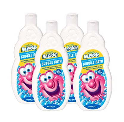 Mr. Bubble Bubble Bath Extra Gentle - 16 Fl Oz (Pack of 4) - Hypoallergenic & Tear-Free Avelisse