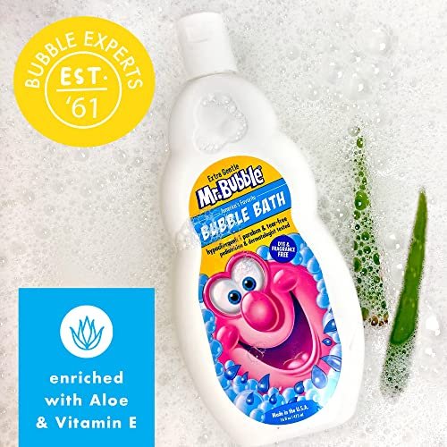 Mr. Bubble Bubble Bath Extra Gentle - 16 Fl Oz (Pack of 4) - Hypoallergenic & Tear-Free Avelisse