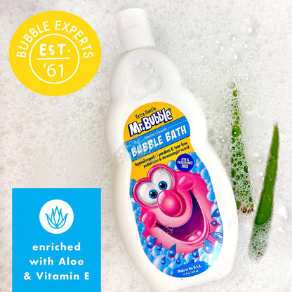 Mr. Bubble Bubble Bath Extra Gentle - 16 Fl Oz (Pack of 4) - Hypoallergenic & Tear-Free Avelisse