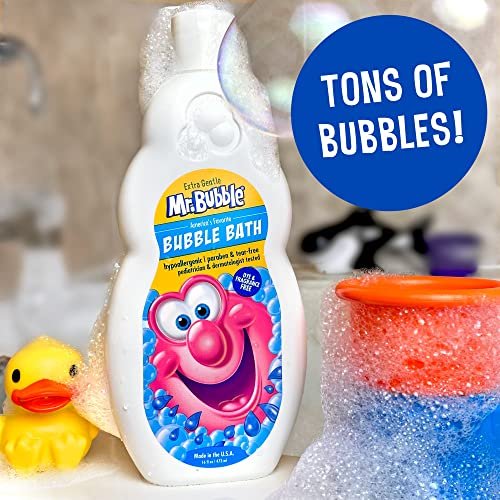 Mr. Bubble Bubble Bath Extra Gentle - 16 Fl Oz (Pack of 4) - Hypoallergenic & Tear-Free Avelisse