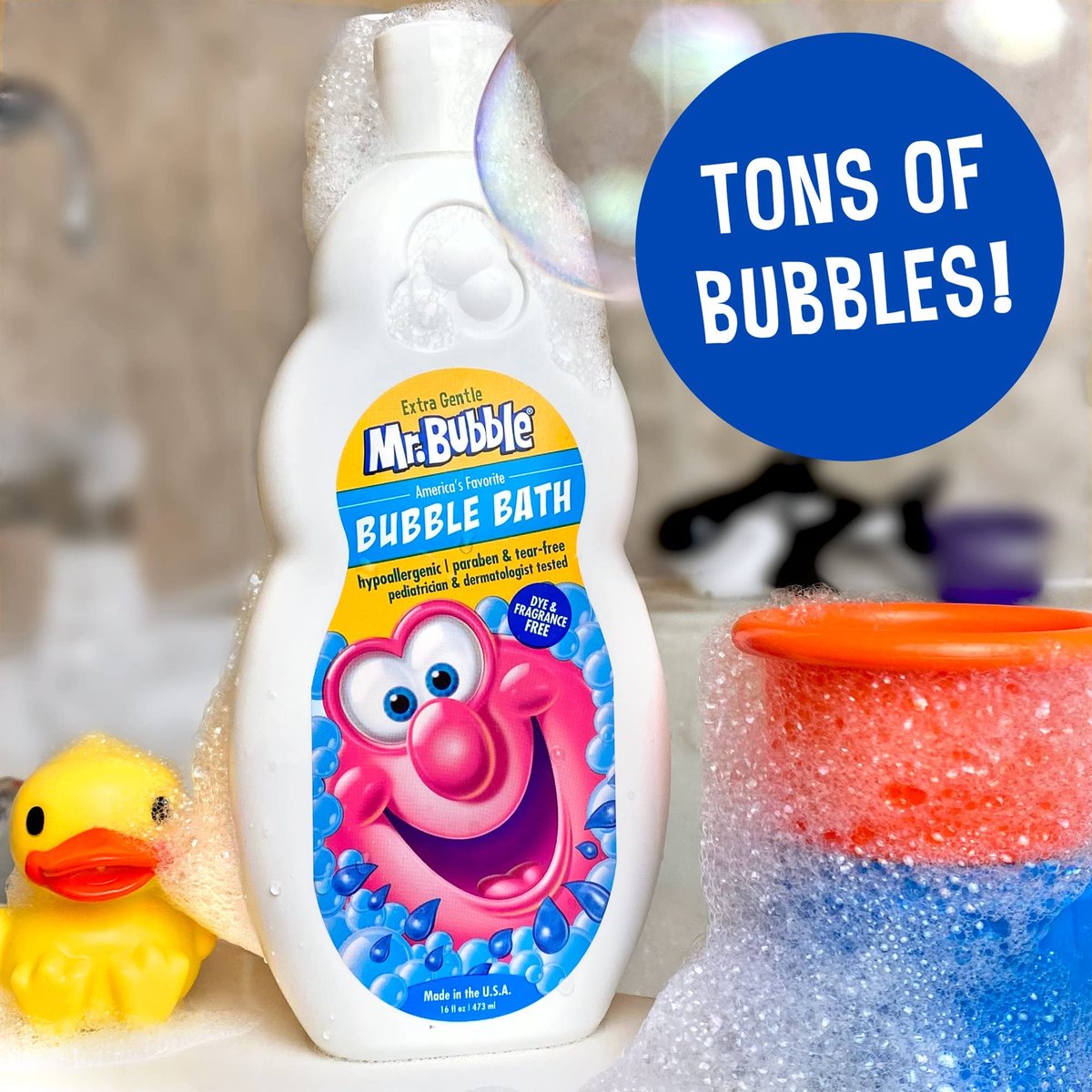 Mr. Bubble Bubble Bath Extra Gentle - 16 Fl Oz (Pack of 4) - Hypoallergenic & Tear-Free Avelisse