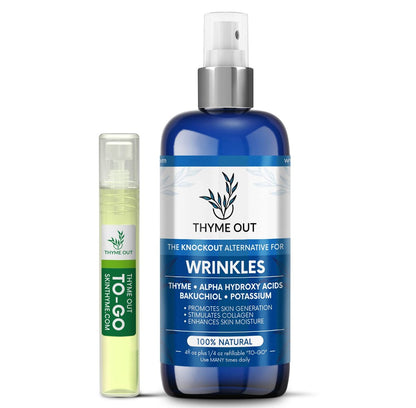Thyme Out All Natural Anti-Wrinkle Face Mist Spray – Bakuchiol, AHA, Beta Carotene & Potassium – Fights Wrinkles, Fine Lines, Inflammation & Dryness, Boosts Collagen (4 oz) Avelisse