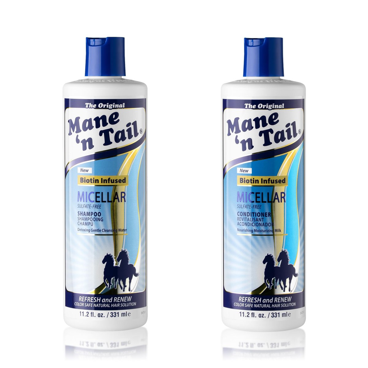 Mane 'n Tail Micellar Shampoo & Conditioner Sulfate Free with Biotin for Oily Hair, Build Up, and Hard Water - Detox and Clarify 11.2 fl oz 2-Pack Avelisse