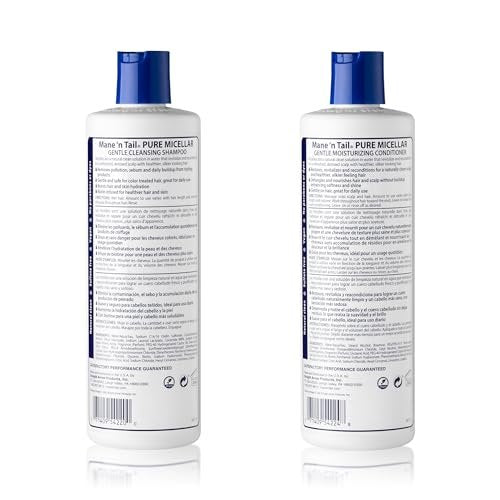 Mane 'n Tail Micellar Shampoo & Conditioner Sulfate Free with Biotin for Oily Hair, Build Up, and Hard Water - Detox and Clarify 11.2 fl oz 2-Pack Avelisse