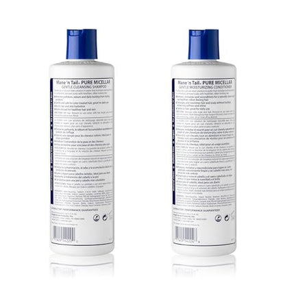 Mane 'n Tail Micellar Shampoo & Conditioner Sulfate Free with Biotin for Oily Hair, Build Up, and Hard Water - Detox and Clarify 11.2 fl oz 2-Pack Avelisse