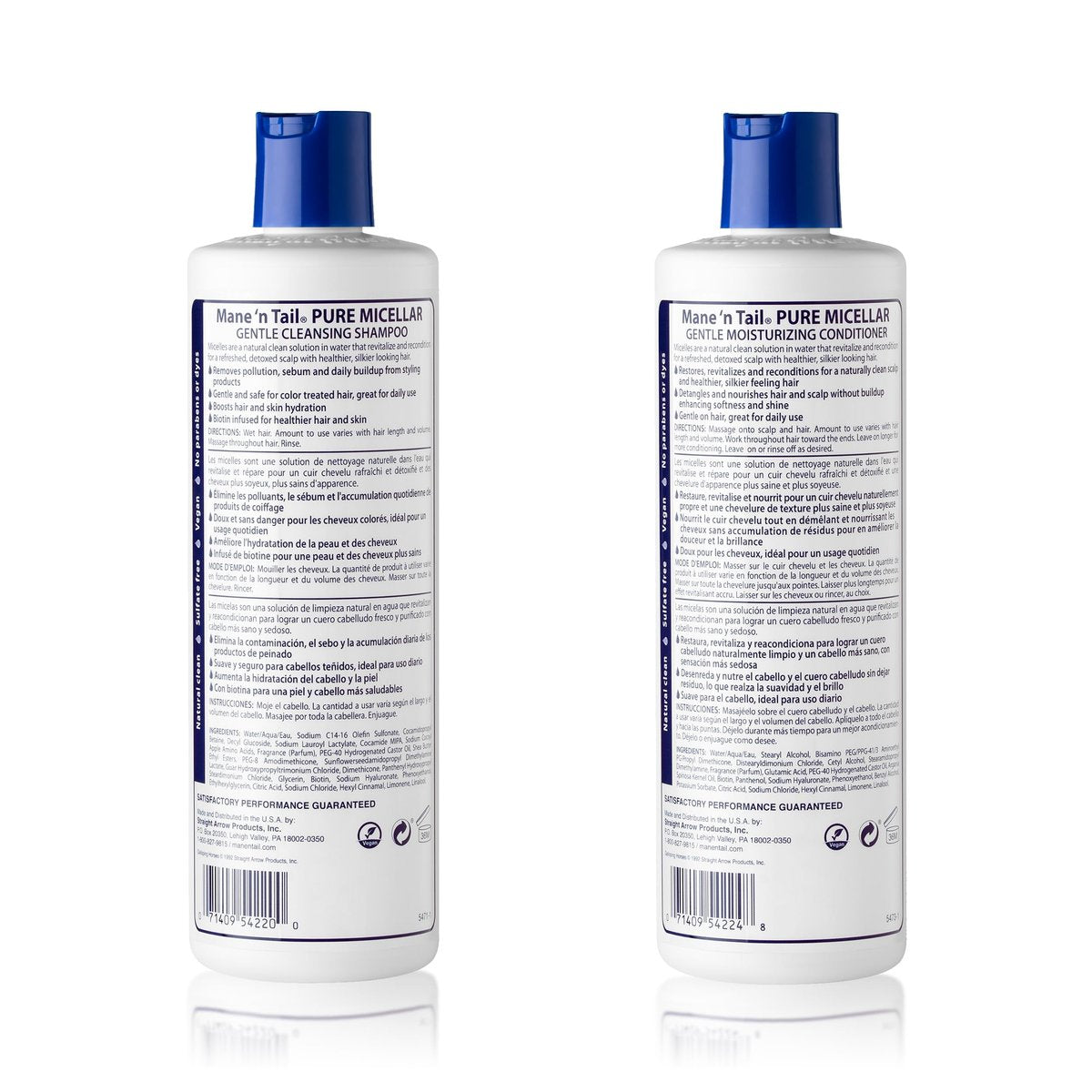 Mane 'n Tail Micellar Shampoo & Conditioner Sulfate Free with Biotin for Oily Hair, Build Up, and Hard Water - Detox and Clarify 11.2 fl oz 2-Pack Avelisse