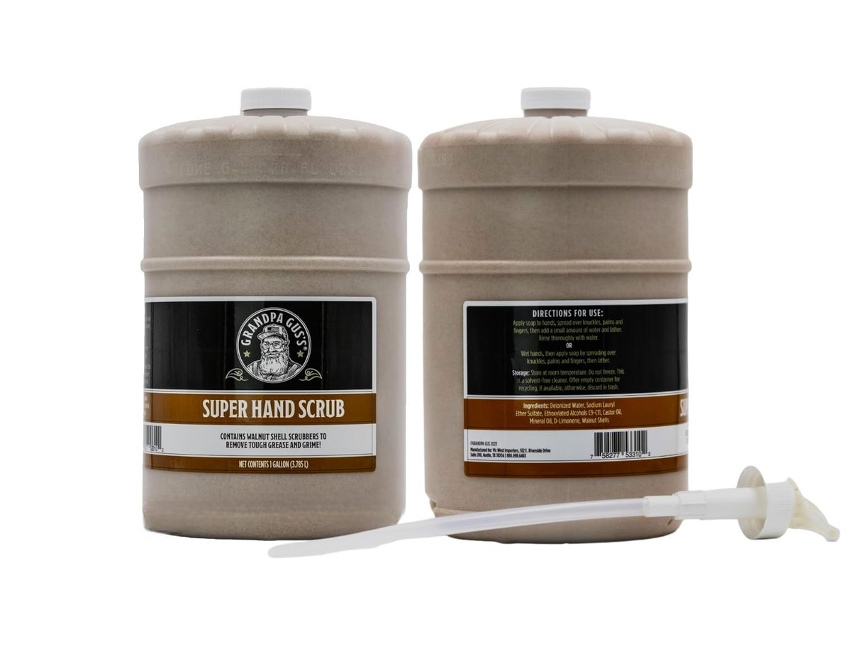 Grandpa Gus's Super Hand Scrub – Natural Walnut Shell Scrubber & Degreaser for Mechanics & Constructors, 1 Gallon Avelisse