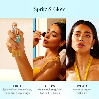 St.Tropez Self Tan Purity Bronzing Water Face Mist - Natural Sunkissed Glow with Hyaluronic Acid & Antioxidants, Vegan & Cruelty-Free, 2.7 Fl Oz