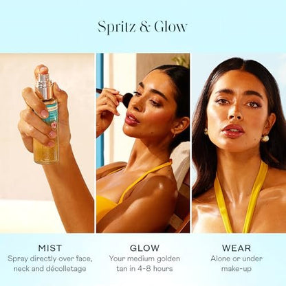 St.Tropez Self Tan Purity Bronzing Water Face Mist - Natural Sunkissed Glow with Hyaluronic Acid & Antioxidants, Vegan & Cruelty-Free, 2.7 Fl Oz