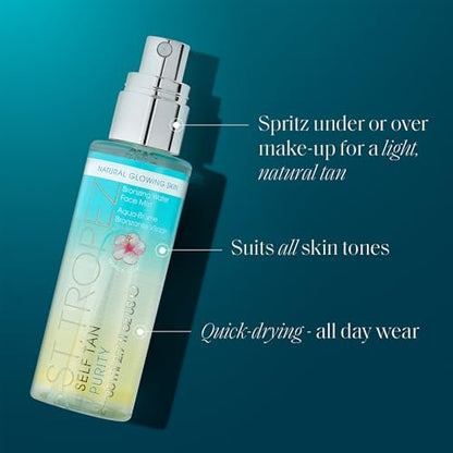 St.Tropez Self Tan Purity Bronzing Water Face Mist - Natural Sunkissed Glow with Hyaluronic Acid & Antioxidants, Vegan & Cruelty-Free, 2.7 Fl Oz