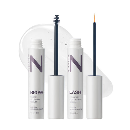 NULASTIN Eyelash & Brow Serum Dual System – Lash & Brow Enhancing Serums with Keratin & Peptides for Fuller Looking Lashes & Brows (2 Count, 0.1 Fl Oz Each) Avelisse