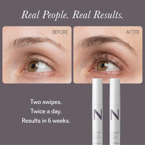 NULASTIN Eyelash & Brow Serum Dual System – Lash & Brow Enhancing Serums with Keratin & Peptides for Fuller Looking Lashes & Brows (2 Count, 0.1 Fl Oz Each) Avelisse