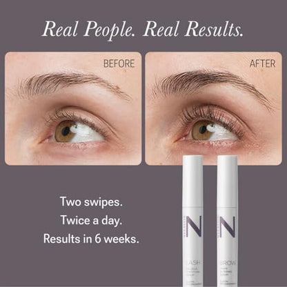 NULASTIN Eyelash & Brow Serum Dual System – Lash & Brow Enhancing Serums with Keratin & Peptides for Fuller Looking Lashes & Brows (2 Count, 0.1 Fl Oz Each) Avelisse
