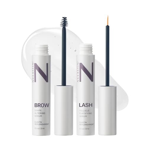 NULASTIN Eyelash & Brow Serum Dual System – Lash & Brow Enhancing Serums with Keratin & Peptides for Fuller Looking Lashes & Brows (2 Count, 0.1 Fl Oz Each) Avelisse