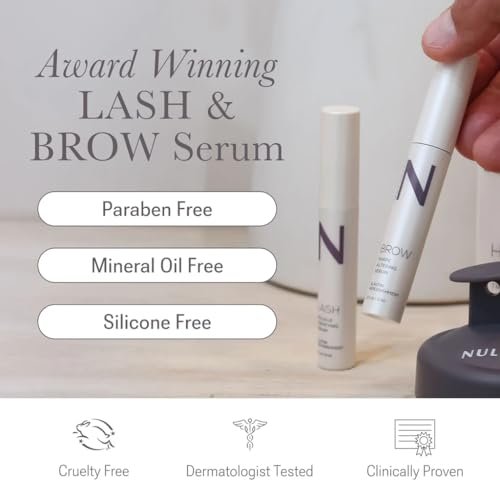 NULASTIN Eyelash & Brow Serum Dual System – Lash & Brow Enhancing Serums with Keratin & Peptides for Fuller Looking Lashes & Brows (2 Count, 0.1 Fl Oz Each) Avelisse