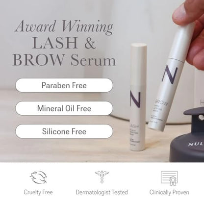NULASTIN Eyelash & Brow Serum Dual System – Lash & Brow Enhancing Serums with Keratin & Peptides for Fuller Looking Lashes & Brows (2 Count, 0.1 Fl Oz Each) Avelisse