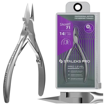STALEKS PRO Smart 71 14mm Professional Ingrown Toenail Nippers – High Alloy Stainless Steel for Pedicure Avelisse