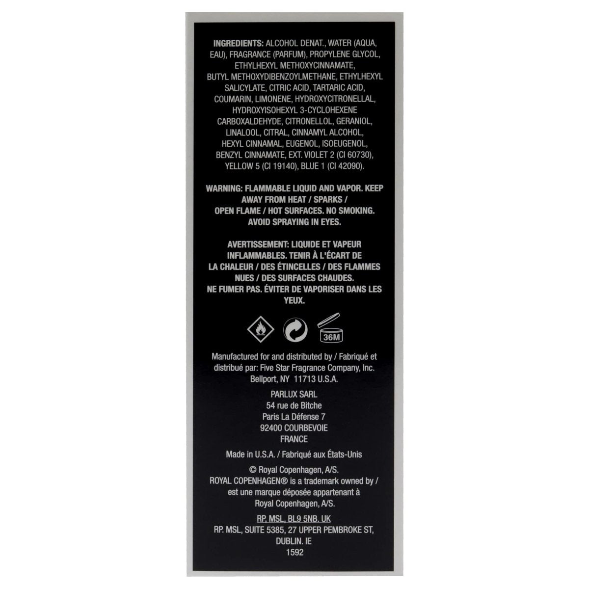 Royal Copenhagen Musk Eau de Cologne Spray for Men, 3.3 oz Avelisse