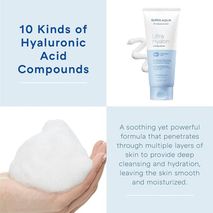 MISSHA Super Aqua Ultra Hyalron Cleansing Foam for Hydrating Cleanse