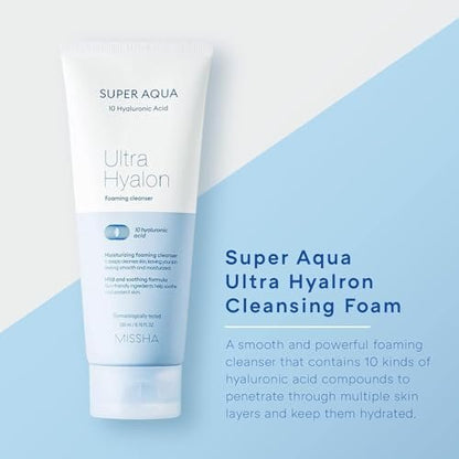 MISSHA Super Aqua Ultra Hyalron Cleansing Foam for Hydrating Cleanse