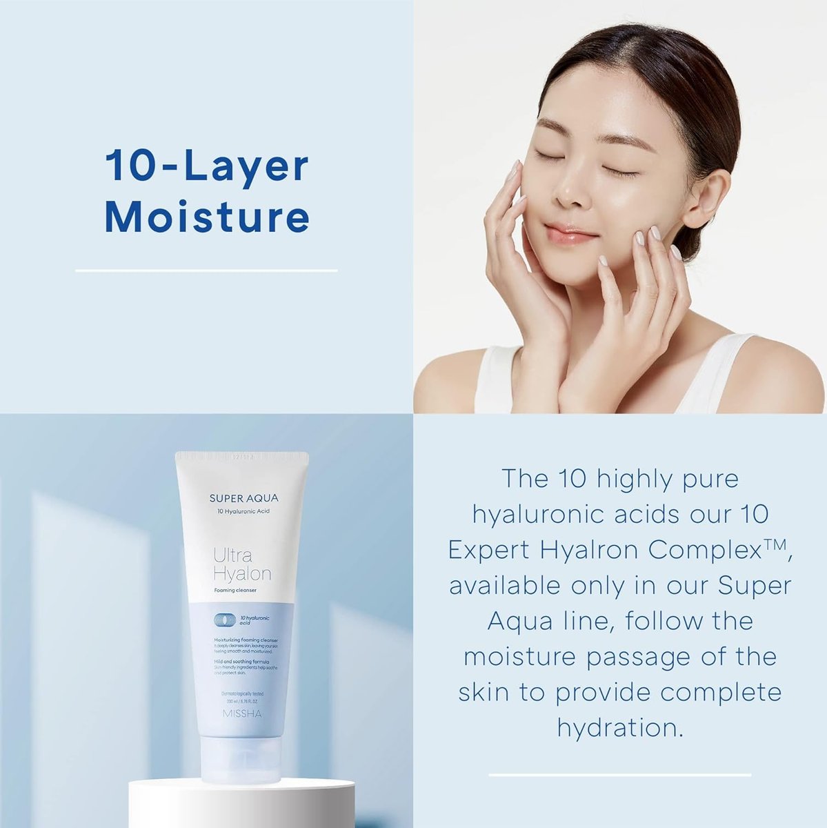 MISSHA Super Aqua Ultra Hyalron Cleansing Foam for Hydrating Cleanse - görsel 9