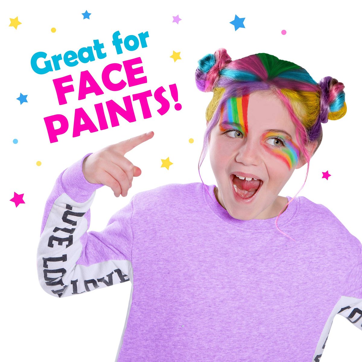 Original Stationery Hair Chalk Pens for Kids - 10-Pack Washable Temporary Hair Color Set with Metallic & Vibrant Shades Avelisse