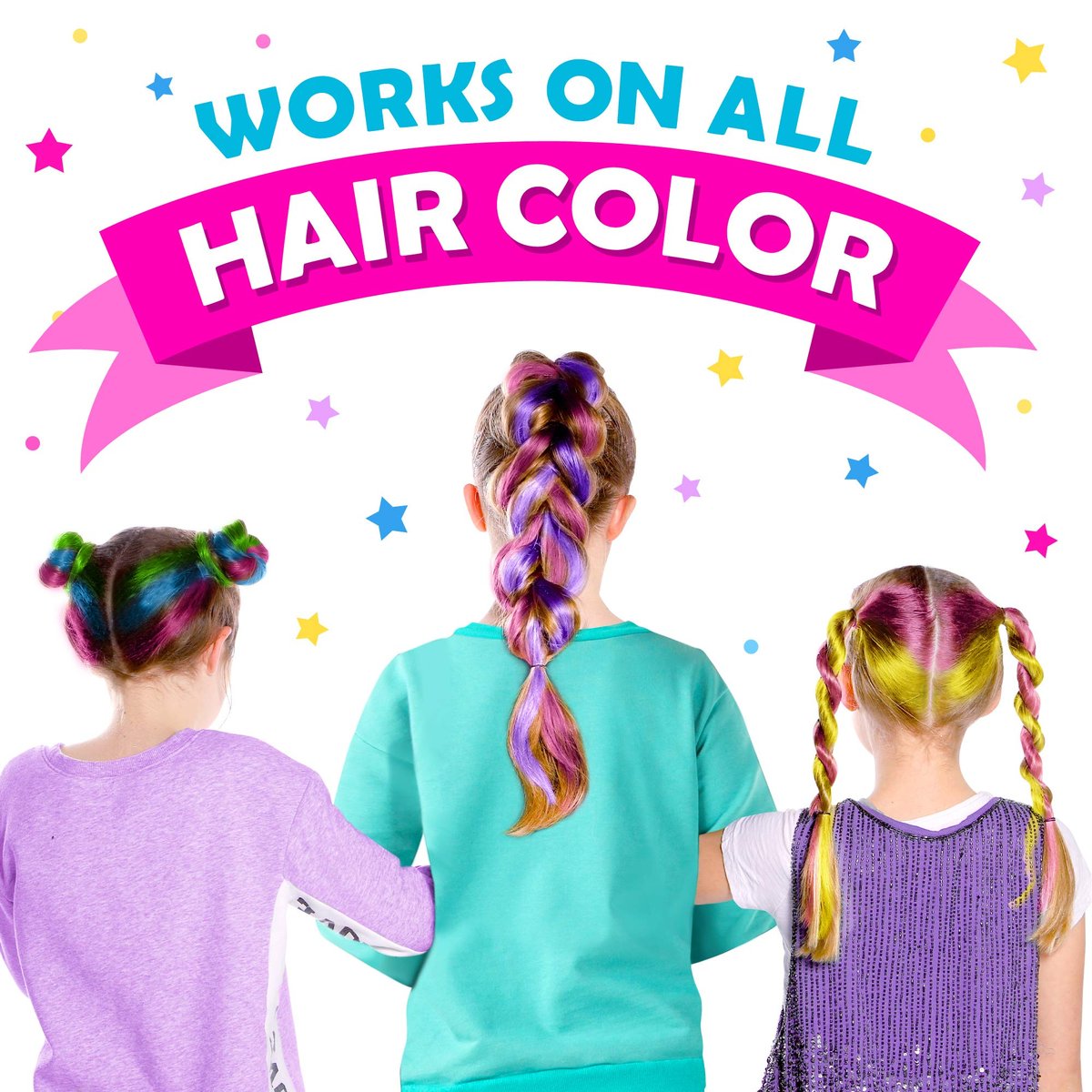Original Stationery Hair Chalk Pens for Kids - 10-Pack Washable Temporary Hair Color Set with Metallic & Vibrant Shades Avelisse