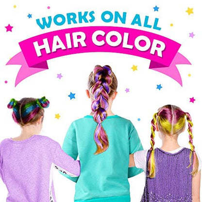 Original Stationery Hair Chalk Pens for Kids - 10-Pack Washable Temporary Hair Color Set with Metallic & Vibrant Shades Avelisse