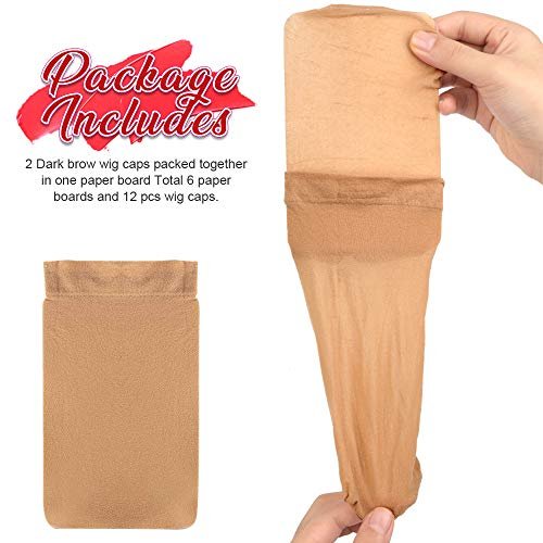Fandamei 6 Pcs Light Brown Stocking Wig Caps - Stretchy Nylon Wig Caps for Women, Girls, Kids - görsel 4
