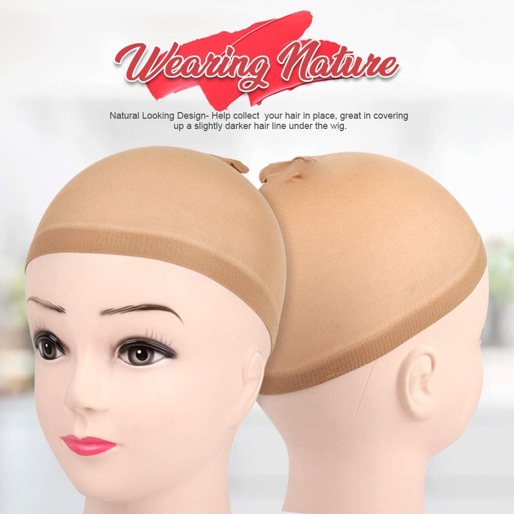 Fandamei 6 Pcs Light Brown Stocking Wig Caps - Stretchy Nylon Wig Caps for Women, Girls, Kids - görsel 9