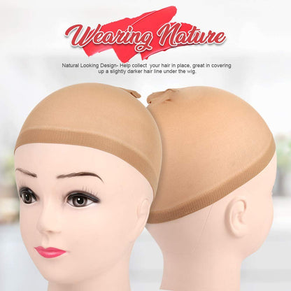 Fandamei 6 Pcs Light Brown Stocking Wig Caps - Stretchy Nylon Wig Caps for Women, Girls, Kids