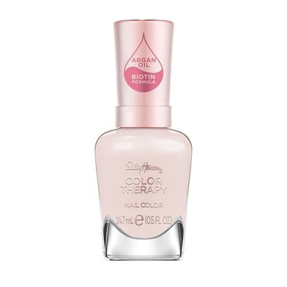 Sally Hansen Color Therapy Nail Polish - Nude Pink 539 Bare Kiss - Biotin & Argan Oil Infused, Long-Lasting Color & Nail Strengthener