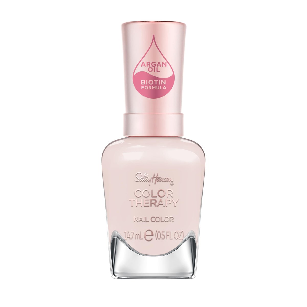 Sally Hansen Color Therapy Nail Polish - Nude Pink 539 Bare Kiss - Biotin & Argan Oil Infused, Long-Lasting Color & Nail Strengthener - görsel 1