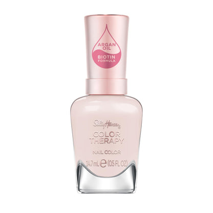 Sally Hansen Color Therapy Nail Polish - Nude Pink 539 Bare Kiss - Biotin & Argan Oil Infused, Long-Lasting Color & Nail Strengthener