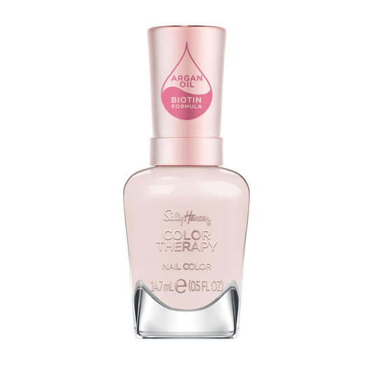 Sally Hansen Color Therapy Nail Polish - Nude Pink 539 Bare Kiss - Biotin & Argan Oil Infused, Long-Lasting Color & Nail Strengthener