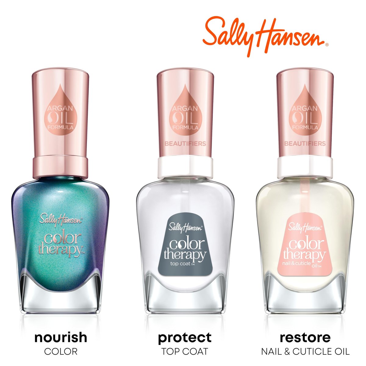 Sally Hansen Color Therapy Nail Polish - Nude Pink 539 Bare Kiss - Biotin & Argan Oil Infused, Long-Lasting Color & Nail Strengthener - görsel 15