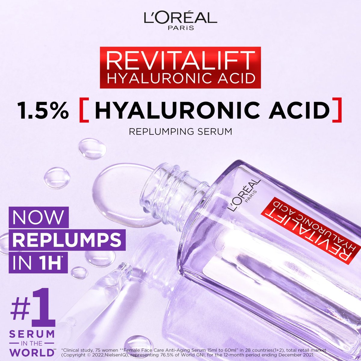 L'Oreal Paris Revitalift Filler [+Hyaluronic Acid] 1.5% Pure Concentrated Hyaluronic Acid Dropper Serum Avelisse