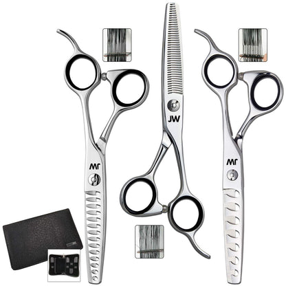 JW TS40 Blending, TS14 Thinning & TS7 Texturizing Trio Professional Shears - Stainless Steel