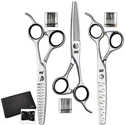 JW TS40 Blending, TS14 Thinning & TS7 Texturizing Trio Professional Shears - Stainless Steel